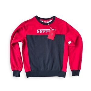 Ferrari Youth Red/Black Logo Crewneck Sweatshirt Size M